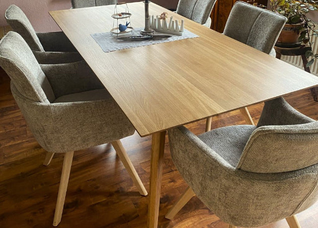 holztisch filigran nach maß eiche astfrei minimale schönheit direkt vom schreiner kunden rezension