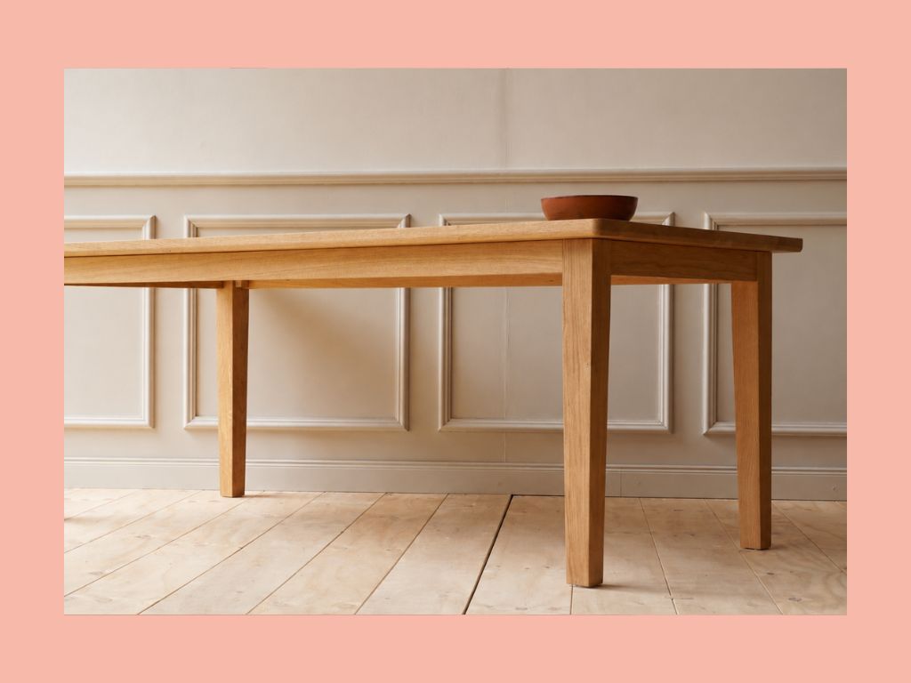 holztisch mit holzbeinen vom schreiner