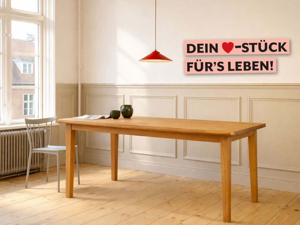 moderner küchentisch eiche massiv nach maß vom schreiner