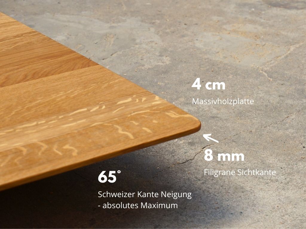 minimale schönheit massivholztisch mit schweizer kante vom schreiner online kaufen