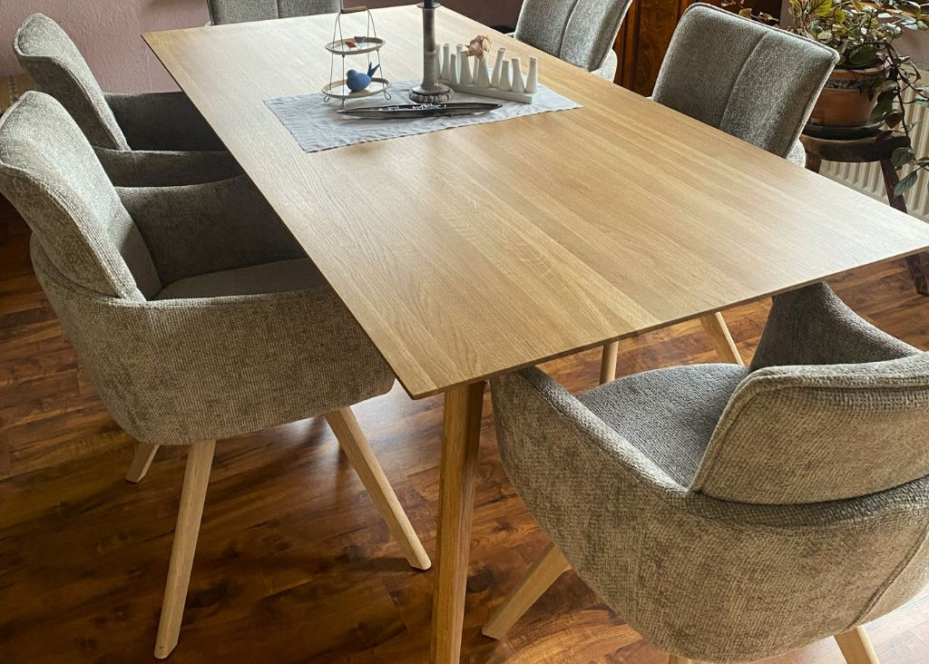 holztisch filigran nach maß eiche astfrei minimale schönheit direkt vom schreiner kunden rezension