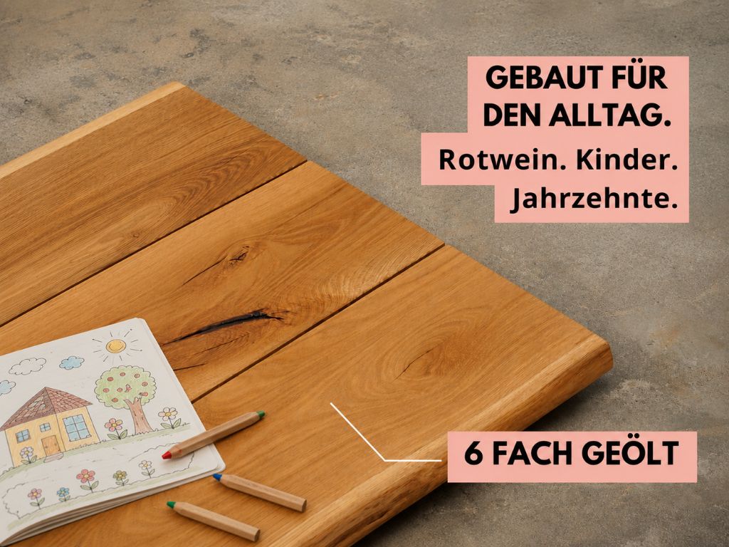massiver esstisch mit baumkante hochwertig vom schreiner