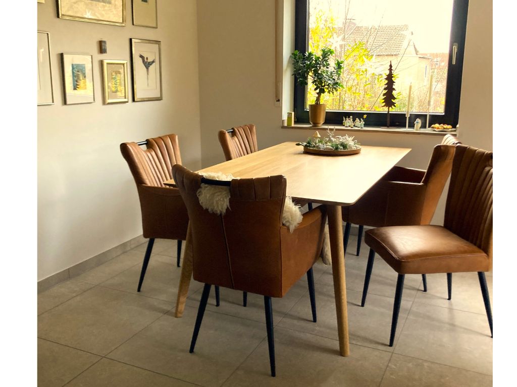 massivholztisch vom schreiner nach maß mit schweizer kante 