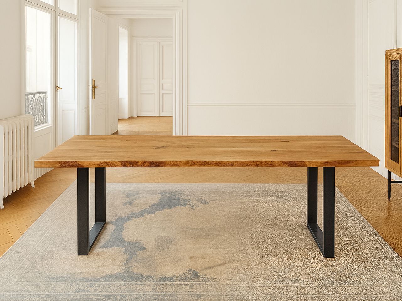 moderner echtholztisch hochwertige design mit natürlicher kante vom schreiner