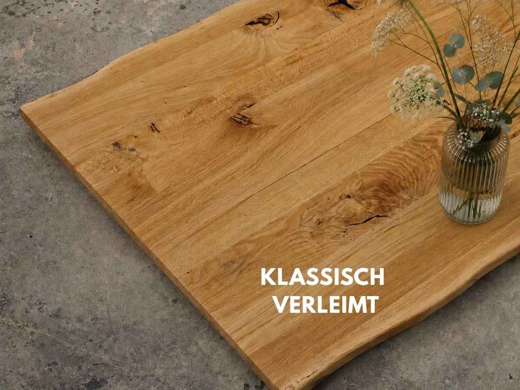 esstisch aus einem stamm eiche massiv
